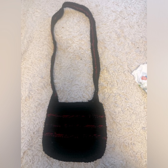 handmade Handbags - Handmade Crochet Black Crossbody Bag